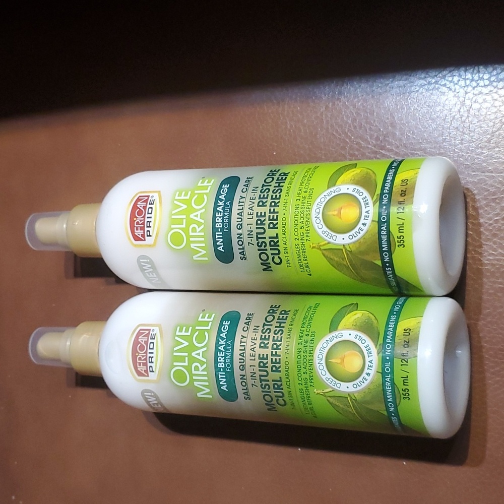 LOT 2 African Pride Olive Miracle Moisture Curl Refresher Deep Conditioning Hair